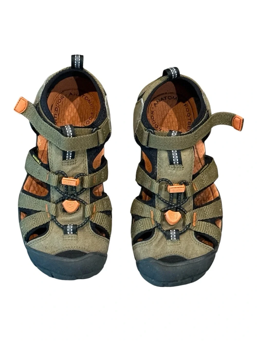 Keen Kids Olive Green and Orange Closed-Toe Sport Sandals